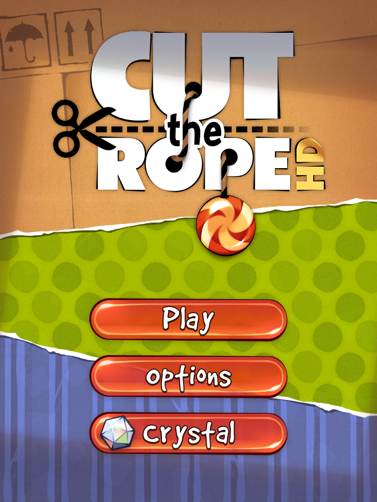 Der Startbildschirm von Cut the Rope